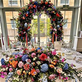 fwthumbColourful wedding top table Botleys Mansions Lilys Flowers Lightwater.jpg